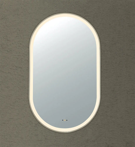 Olivia Gun Metal Oval Touchless 600 X 1000 Framed LED Mirror - Three Light Temperatures Poseidonbk