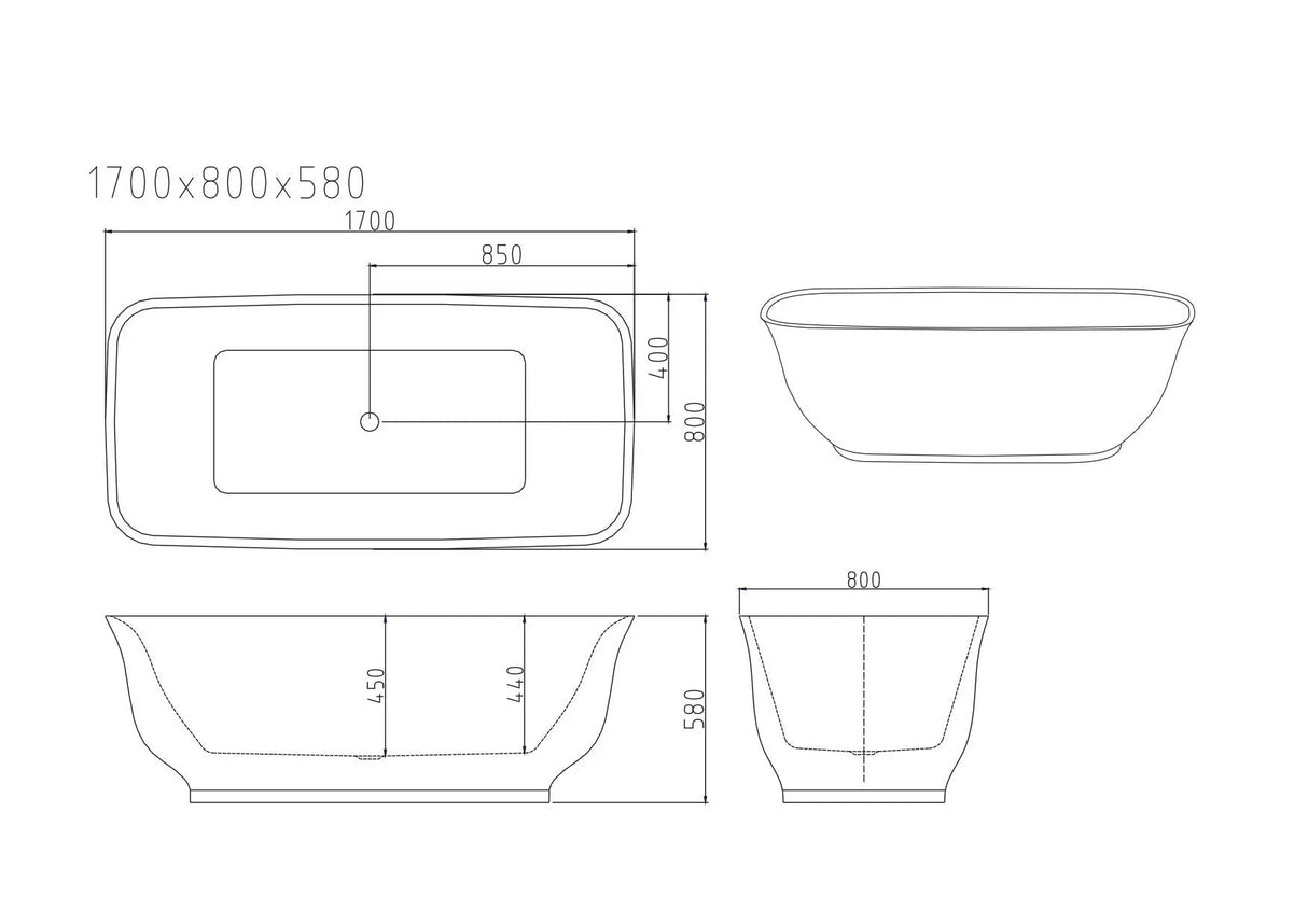 Libra Freestanding Bathtub - Gloss White mercioaustralia