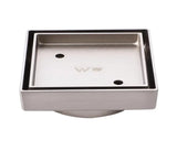 115x115x35mm Brushed Nickel Tile Insert Drain Aquaperla