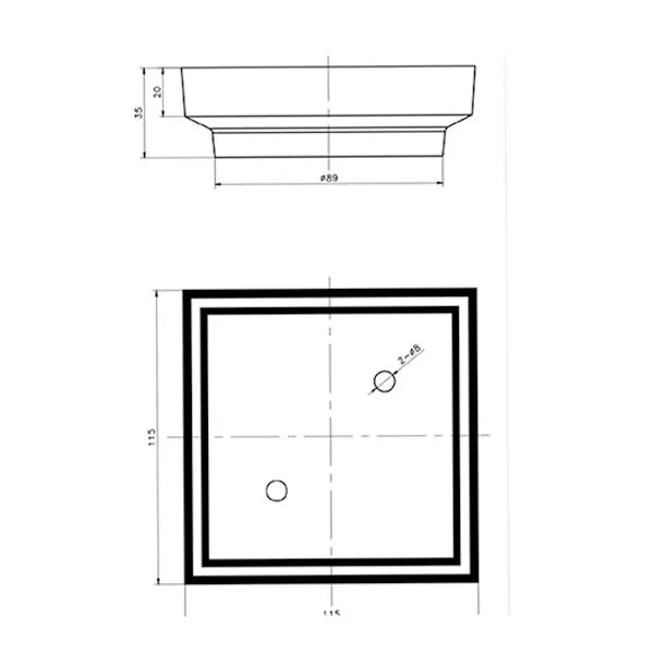 115x115x35mm Gold Tile Insert Drain Aquaperla
