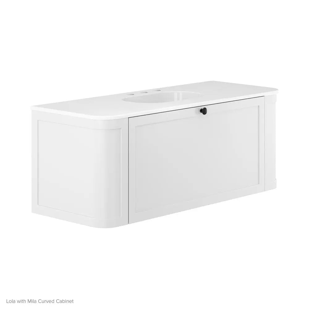 Lola Matte Full Depth Curved Ceramic Basin Top 1200mm 3TH fienza