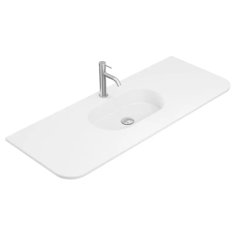 Lola Matte Full Depth Curved Ceramic Basin Top 1200mm 1TH fienza