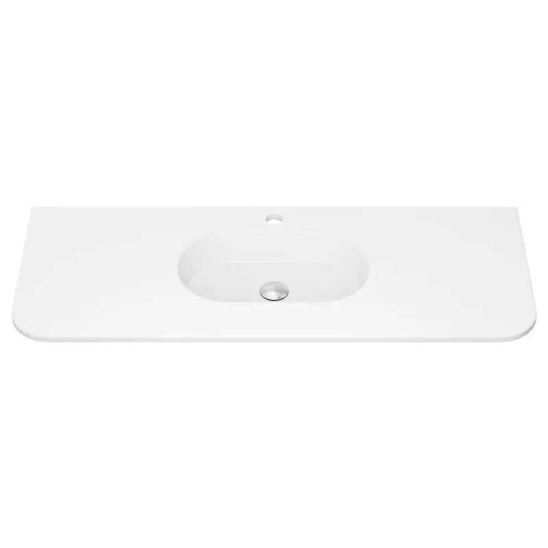 Lola Matte Full Depth Curved Ceramic Basin Top 1200mm 1TH fienza