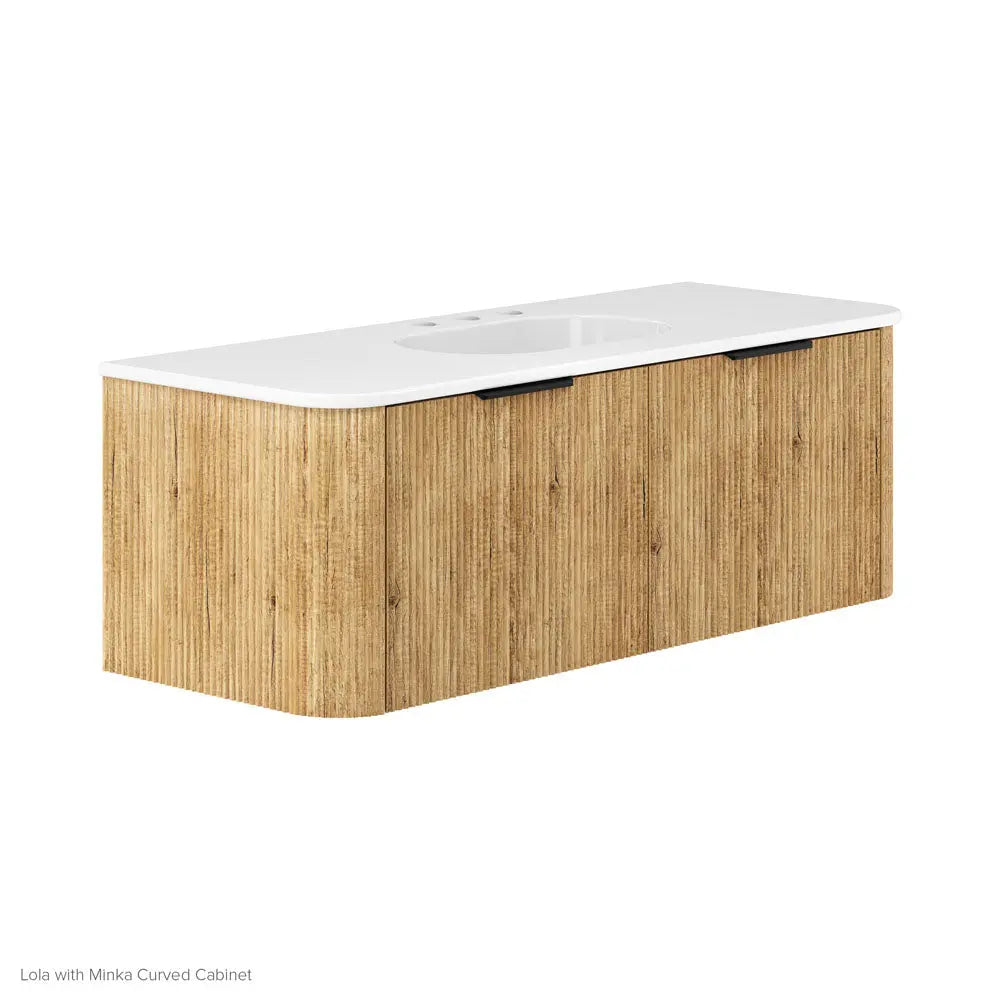 Lola Matte Full Depth Curved Ceramic Basin Top 1200mm 3TH fienza
