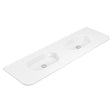 Lola Gloss Full Depth Curved Ceramic Basin Top Double Bowl 1500mm NTH fienza