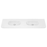 Lola Gloss Full Depth Curved Ceramic Basin Top Double Bowl 1500mm NTH fienza