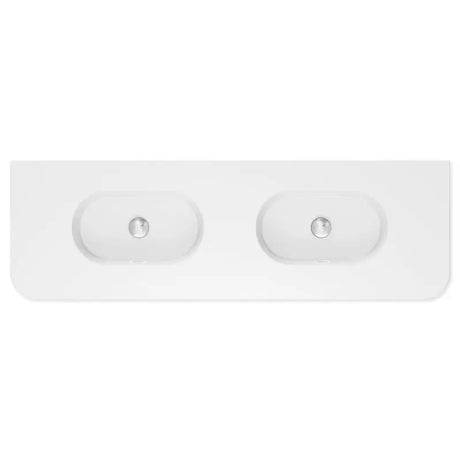 Lola Gloss Full Depth Curved Ceramic Basin Top Double Bowl 1500mm NTH fienza