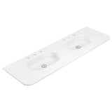 Lola Gloss Full Depth Curved Ceramic Basin Top Double Bowl 1500mm 3TH fienza