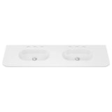Lola Gloss Full Depth Curved Ceramic Basin Top Double Bowl 1500mm 3TH fienza