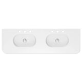 Lola Gloss Full Depth Curved Ceramic Basin Top Double Bowl 1500mm 3TH fienza
