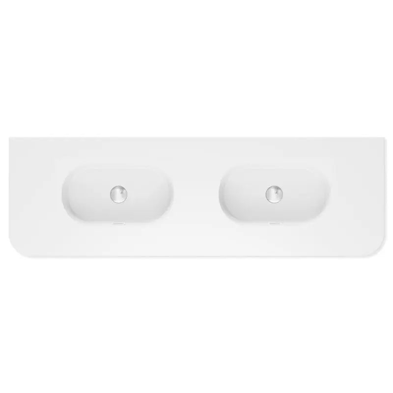 Lola Matte Full Depth Curved Ceramic Basin Top Double Bowl 1500mm 1TH fienza
