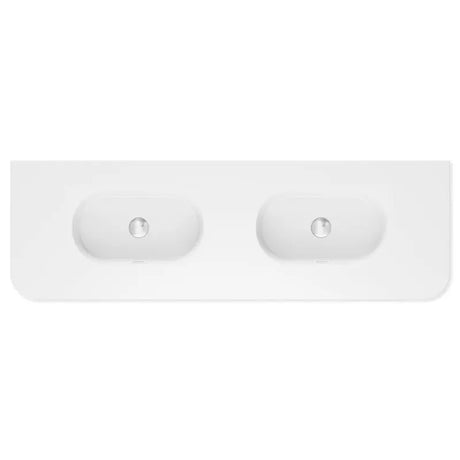 Lola Matte Full Depth Curved Ceramic Basin Top Double Bowl 1500mm 1TH fienza
