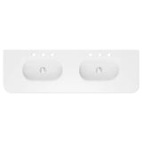 Lola Matte Full Depth Curved Ceramic Basin Top Double Bowl 1500mm 3TH fienza