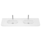 Lola Gloss Full Depth Curved Ceramic Basin Top Double Bowl 1500mm 1TH fienza