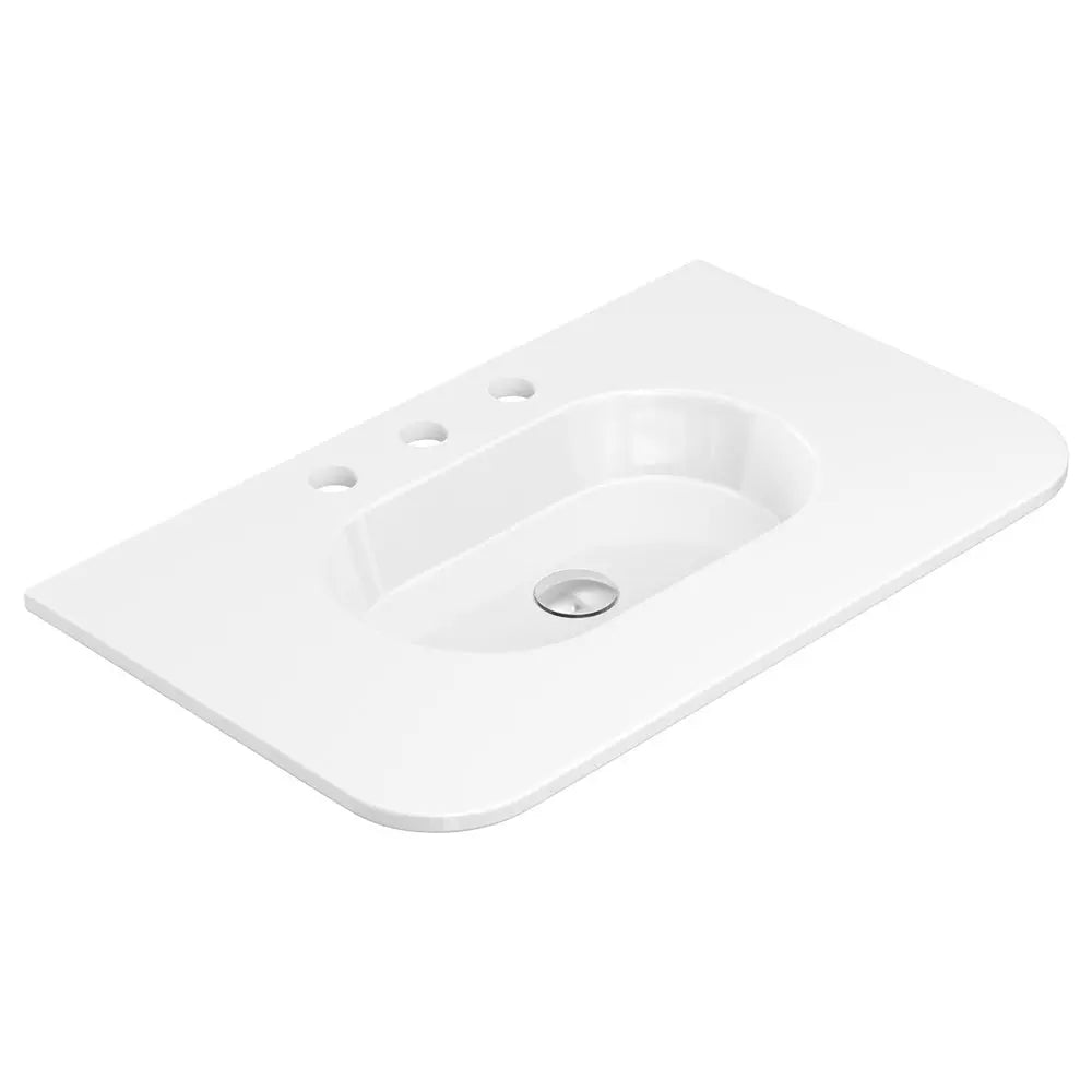 Lola Gloss Full Depth Curved Ceramic Basin Top 750mm 3TH fienza