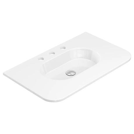 Lola Gloss Full Depth Curved Ceramic Basin Top 750mm 3TH fienza