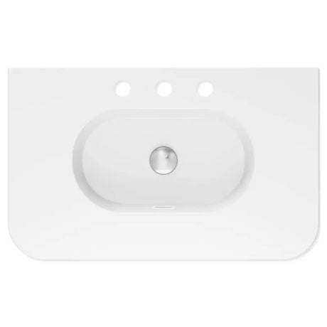 Lola Gloss Full Depth Curved Ceramic Basin Top 750mm 3TH fienza