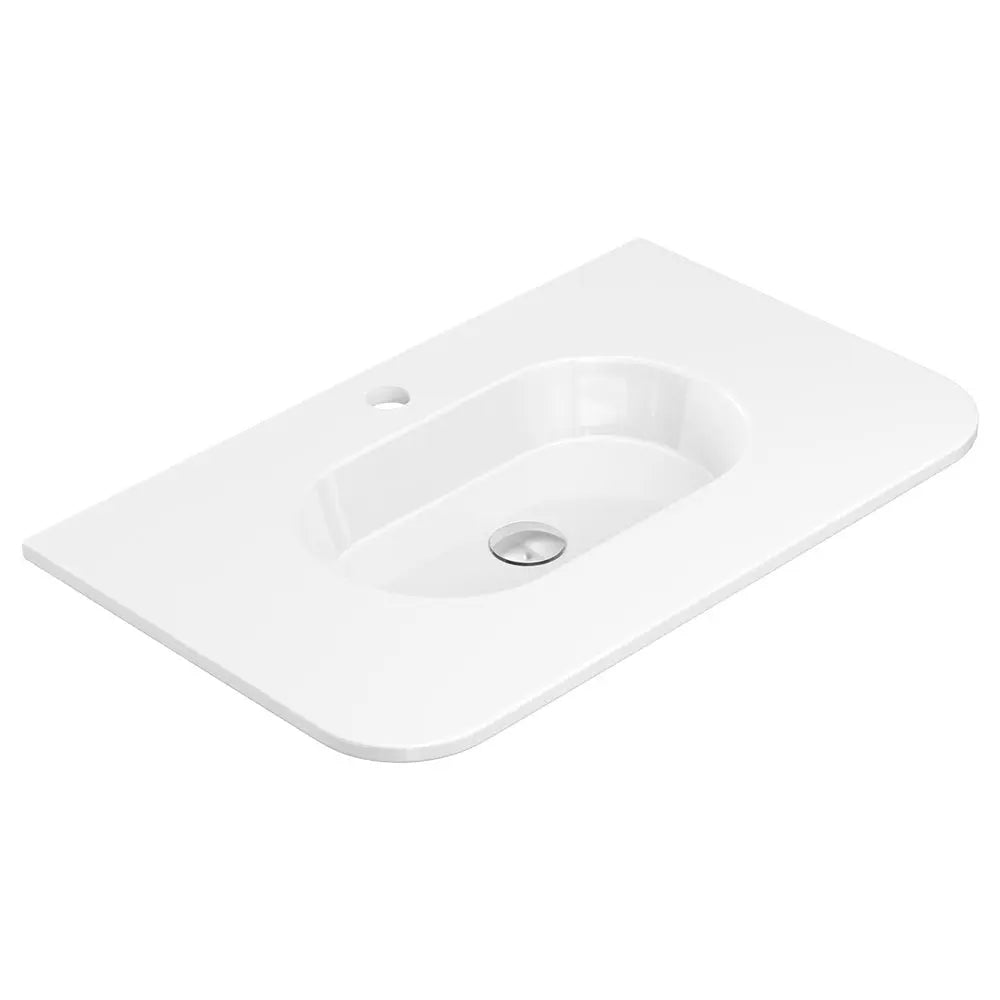 Lola Gloss Full Depth Curved Ceramic Basin Top 750mm 1TH fienza