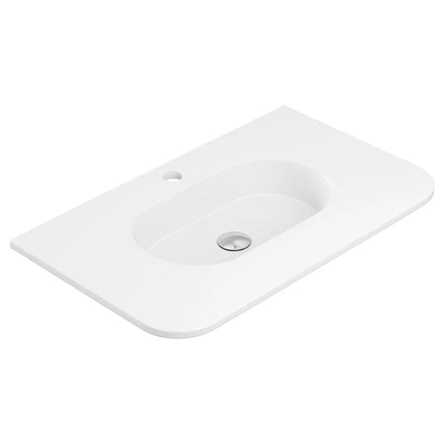 Lola Matte Full Depth Curved Ceramic Basin Top 750mm 1TH fienza