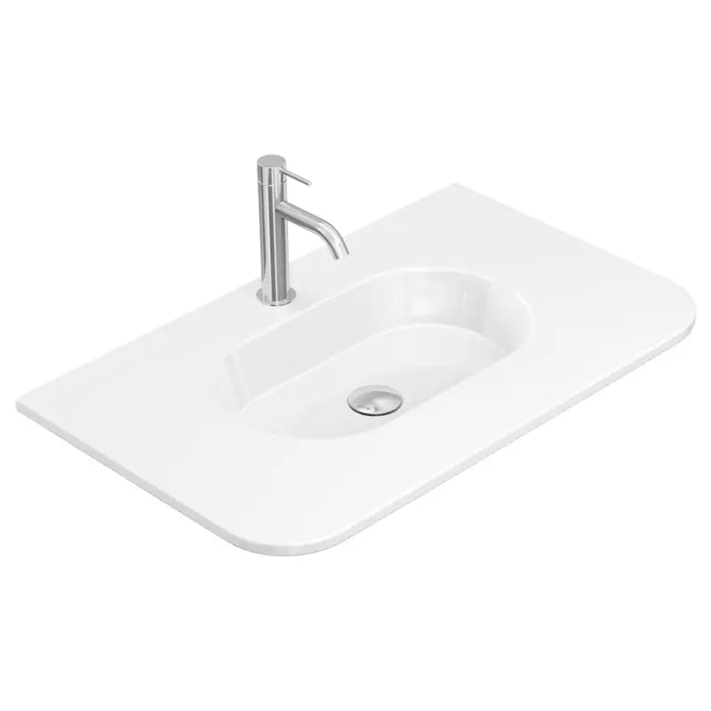 Lola Gloss Full Depth Curved Ceramic Basin Top 750mm 1TH fienza