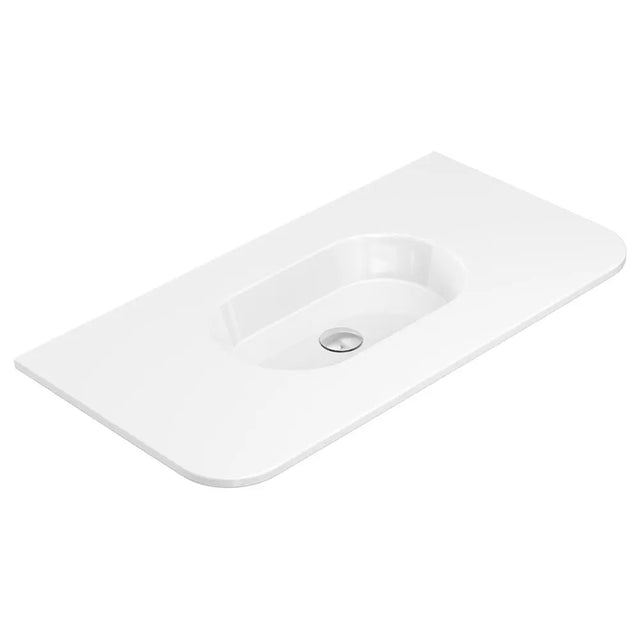 Lola Gloss Full Depth Curved Ceramic Basin Top 900mm NTH fienza