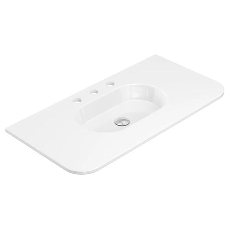 Lola Gloss Full Depth Curved Ceramic Basin Top 900mm 3TH fienza