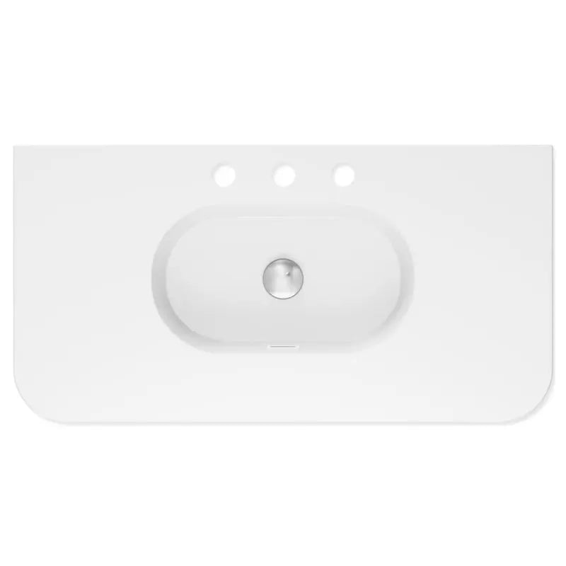 Lola Gloss Full Depth Curved Ceramic Basin Top 900mm 3TH fienza