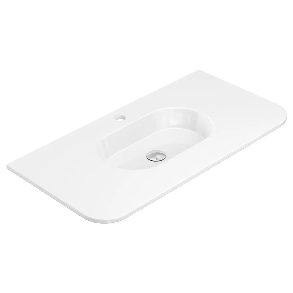 Lola Gloss Full Depth Curved Ceramic Basin Top 900mm 1TH fienza