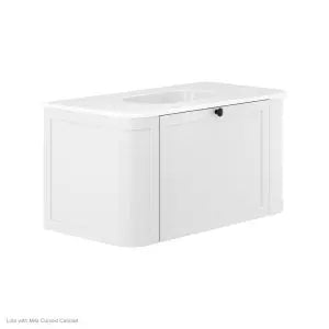 Lola Gloss Full Depth Curved Ceramic Basin Top 900mm NTH fienza