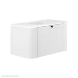 Lola Gloss Full Depth Curved Ceramic Basin Top 900mm NTH fienza