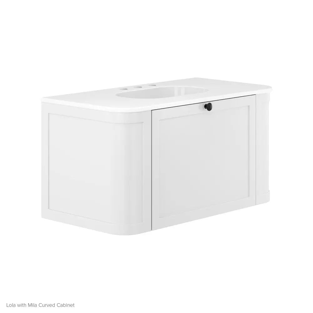 Lola Gloss Full Depth Curved Ceramic Basin Top 900mm 3TH fienza