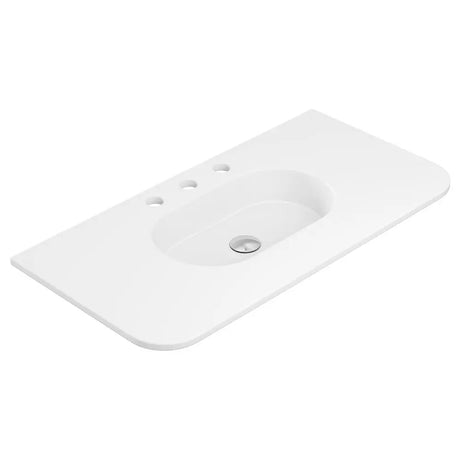 Lola Matte Full Depth Curved Ceramic Basin Top 900mm 3TH fienza
