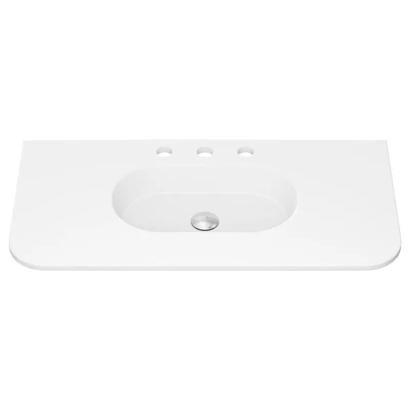 Lola Matte Full Depth Curved Ceramic Basin Top 900mm 3TH fienza
