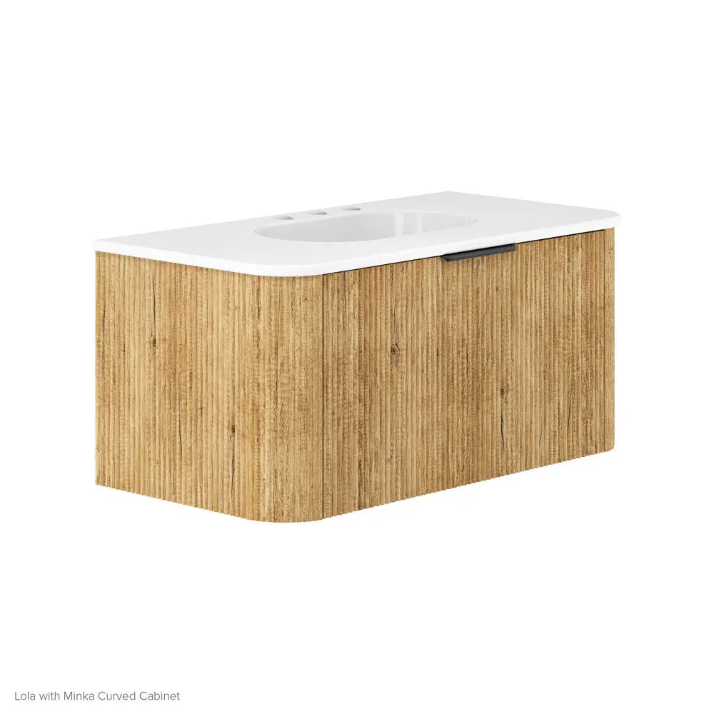 Lola Gloss Full Depth Curved Ceramic Basin Top 900mm 3TH fienza