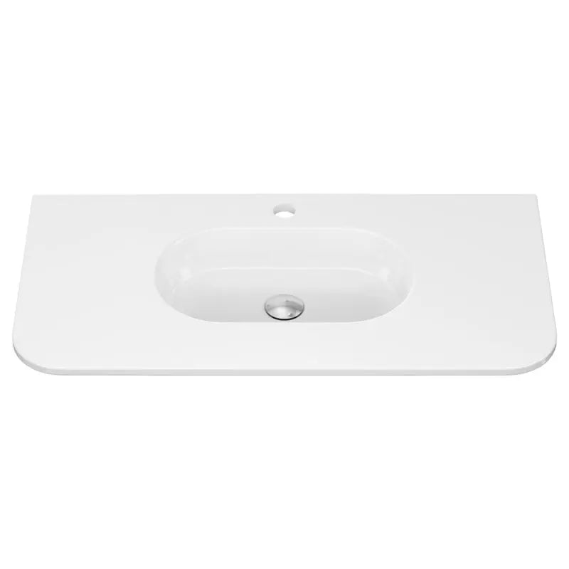 Lola Gloss Full Depth Curved Ceramic Basin Top 900mm 1TH fienza