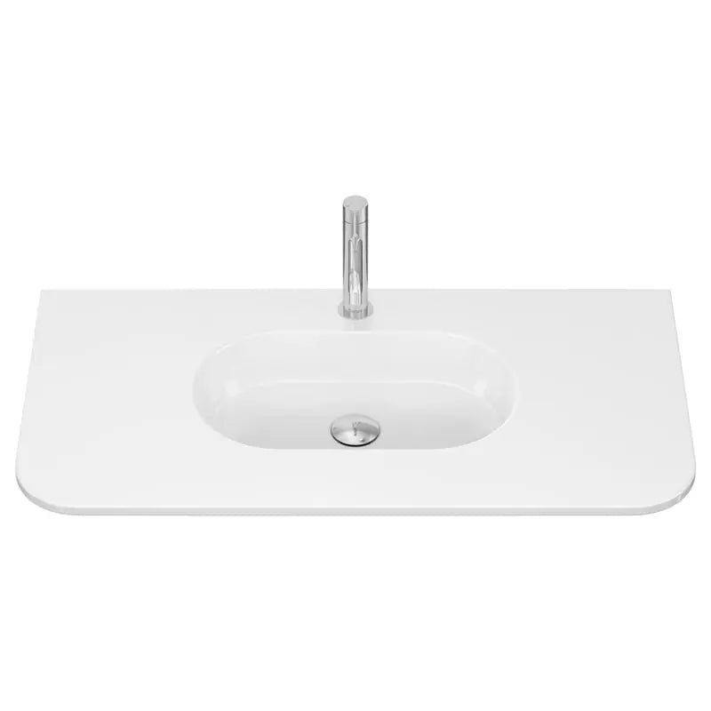 Lola Gloss Full Depth Curved Ceramic Basin Top 900mm 1TH fienza