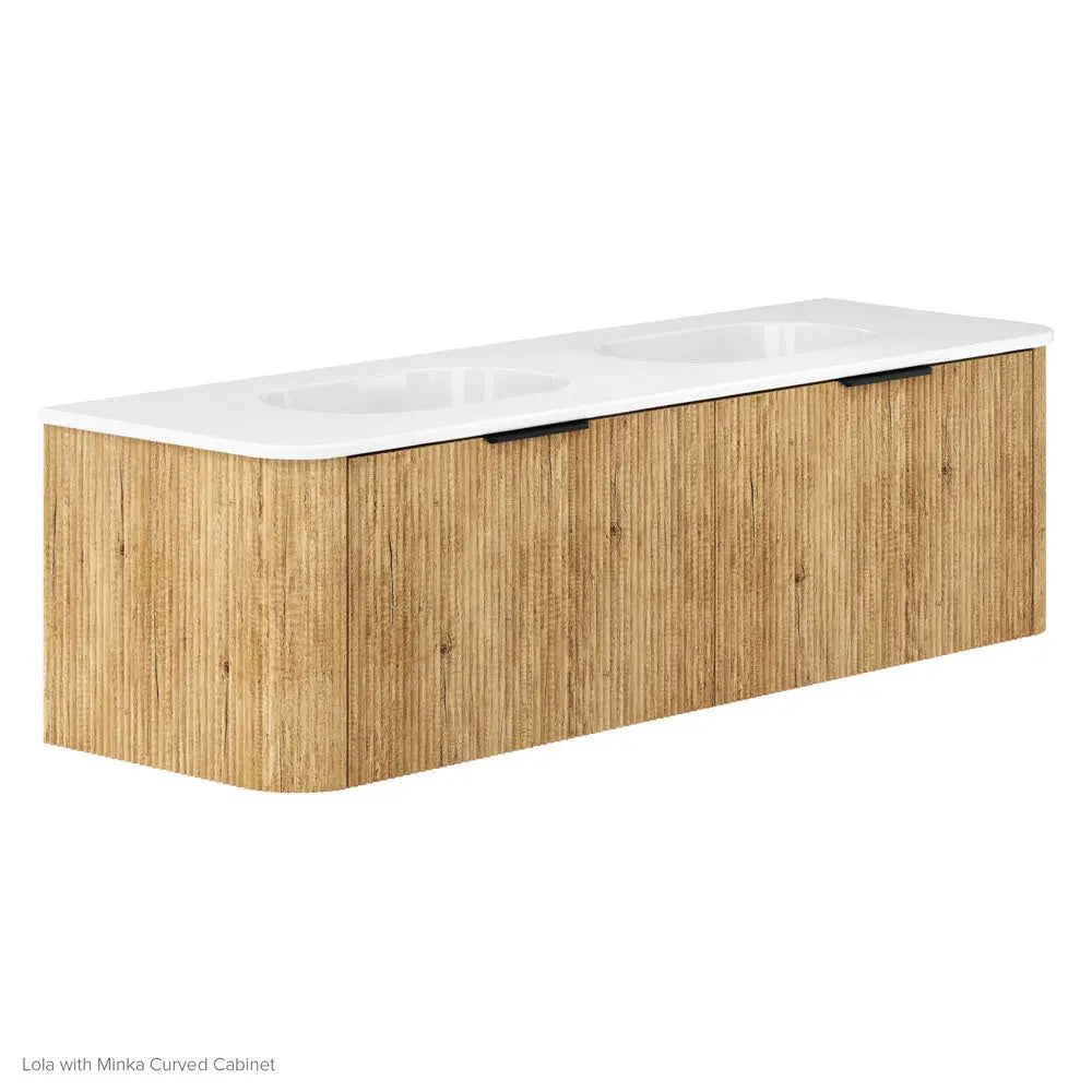Lola Matte Full Depth Curved Ceramic Basin Top Double Bowl 1500mm 1TH fienza