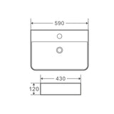 Marsay 59 Wall-Hung Rectangular Basin - Matt White mercioaustralia