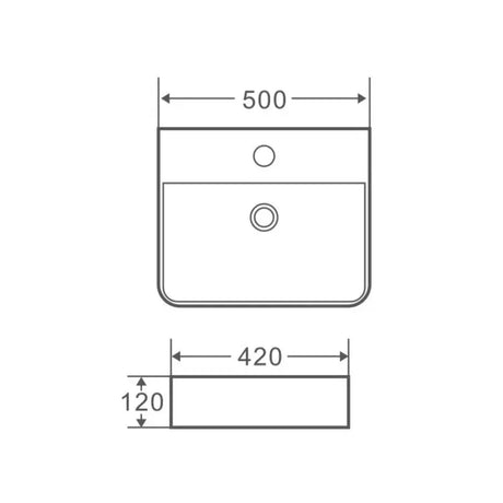 Marsay 73S Wall-Hung Rectangular Basin - Matt Black mercioaustralia