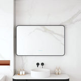 Maia 600×750 / 750×900 / 1200×750mm LED Rectangular Mirror – Matt Black Frame mercioaustralia