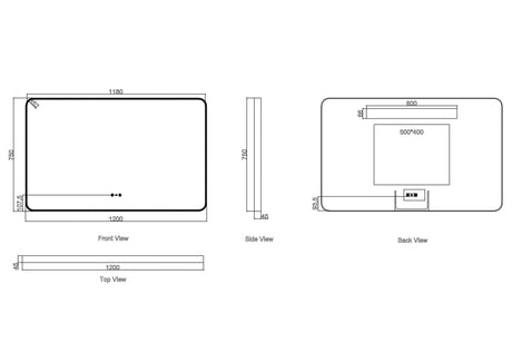 Maia 600×750 / 750×900 / 1200×750mm LED Rectangular Mirror – Matt Black Frame mercioaustralia
