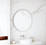 Maia 600/750/900mm LED Round Mirror – Brushed Nickel Frame mercioaustralia
