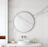 Maia 600/750/900mm LED Round Mirror – Gun Metal Frame mercioaustralia