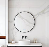Maia 600/750/900mm LED Round Mirror – Matt Black Frame mercioaustralia