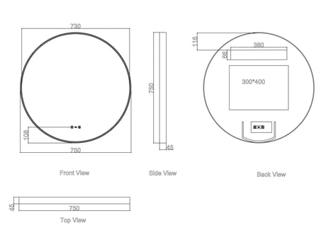 Maia 600/750/900mm LED Round Mirror – Brushed Nickel Frame mercioaustralia