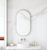 Maia 500×900mm LED Oval Mirror – Gun Metal Frame mercioaustralia