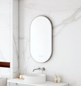Maia 500×900mm LED Oval Mirror – Gun Metal Frame mercioaustralia