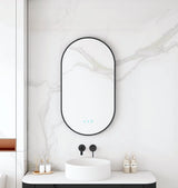 Maia 500×900mm LED Oval Mirror – Matt Black Frame mercioaustralia