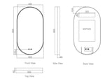 Maia 500×900mm LED Oval Mirror – Matt Black Frame mercioaustralia