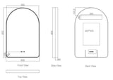 Maia 600×900mm LED Arch Mirror– Gun Metal Frame mercioaustralia